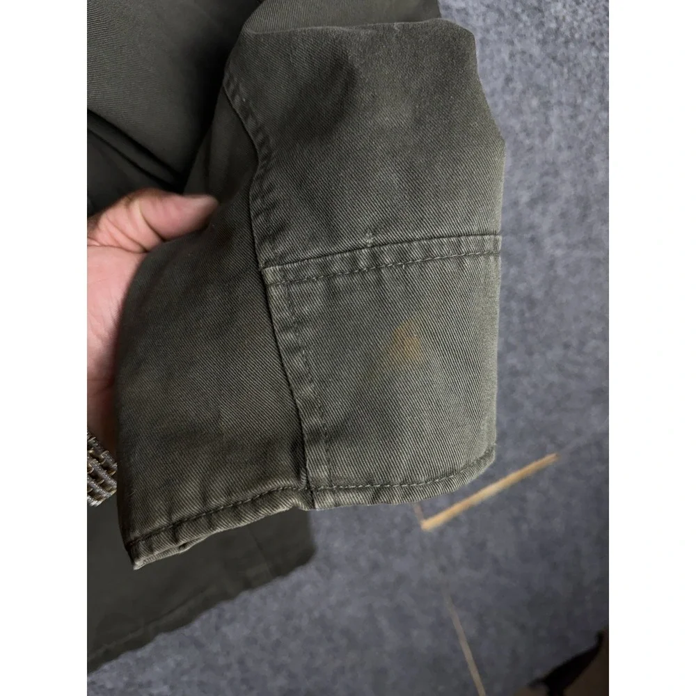 Levi's Canvas Utility Jacket Corduroy Collar Lined Men's XL Green Detroit Style - Picture 12 of 14